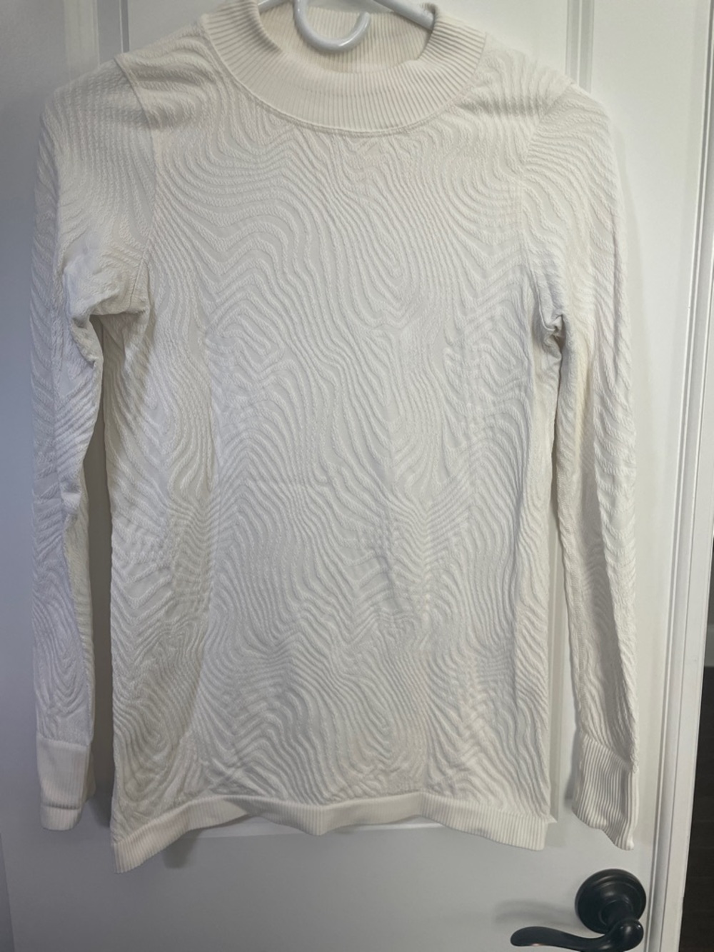 SPANX Ivory Textured Long Sleeve Pullover